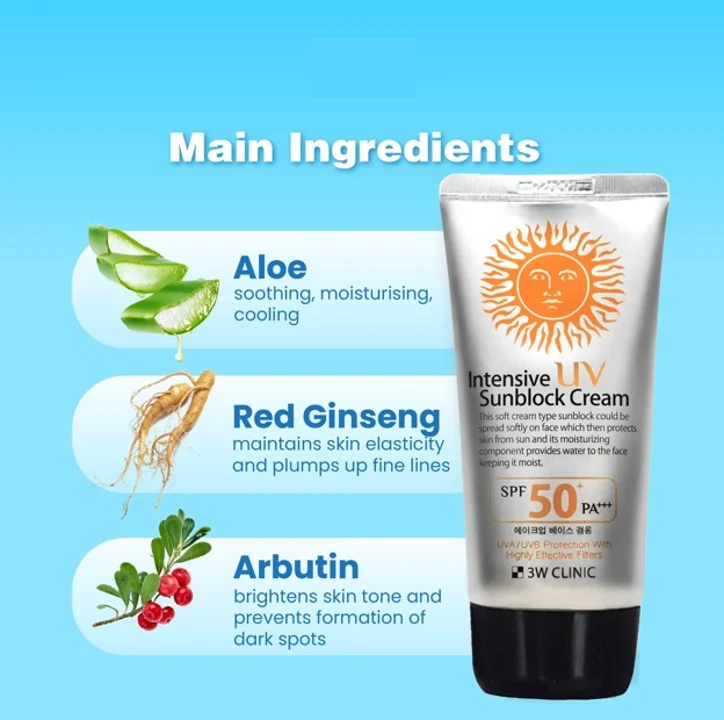 3W_Clinic_Intensive_Sunblock_Cream_Pa_Spf_50_70Ml_4 ๐ฏ๐ช ๐๐น๐ถ๐ป๐ถ๐ฐ ๐๐ป๐๐ฒ๐ป๐๐ถ๐๐ฒ ๐จ๐ฉ ๐ฆ๐๐ป๐ฏ๐น๐ผ๐ฐ๐ธ ๐๐ฟ๐ฒ๐ฎ๐บ ๐๐ถ๐๐ต ๐ฆ๐ฃ๐๐ฑ๐ฌ+ ๐ฃ๐+++ - Image 2