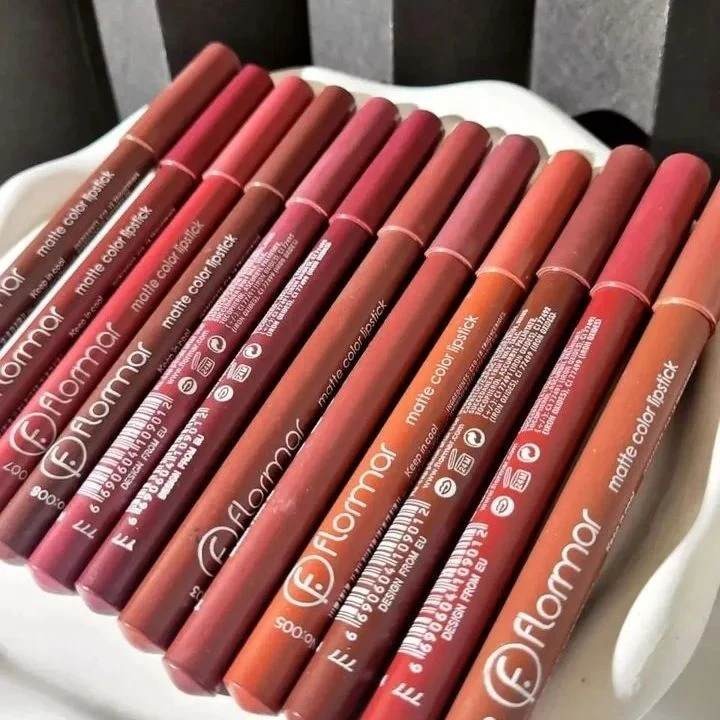 Flornnor-Matte-Color-Lipstick-12pcs-Set ๐๐น๐ผ๐ฟ๐ป๐ป๐ผ๐ฟ ๐ฃ๐ฒ๐ป๐ฐ๐ถ๐น ๐บ๐ฎ๐๐๐ฒ ๐๐ถ๐ฝ๐๐๐ถ๐ฐ๐ธ ๐ฆ๐ฒ๐ - Image 1