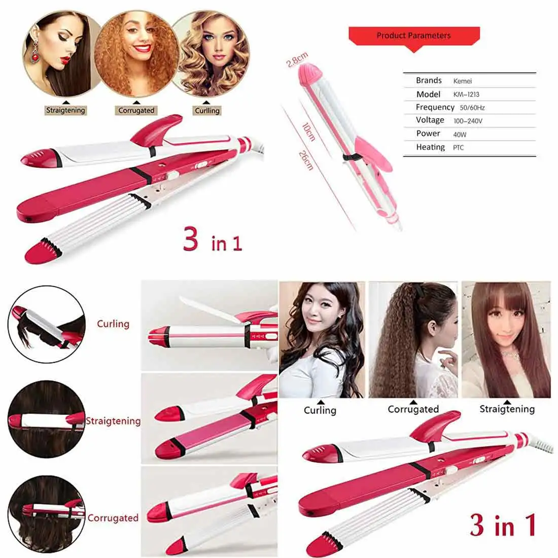 KEMEI-1213-Hair-Straightener-1 ๐๐๐ ๐๐ ๐ฃ๐ฟ๐ผ๐ณ๐ฒ๐๐๐ถ๐ผ๐ป๐ฎ๐น ๐ฏ ๐๐ป ๐ญ ๐๐ฎ๐ถ๐ฟ ๐ฆ๐๐ฟ๐ฎ๐ถ๐ด๐ต๐๐ฒ๐ป๐ฒ๐ฟ - Image 3